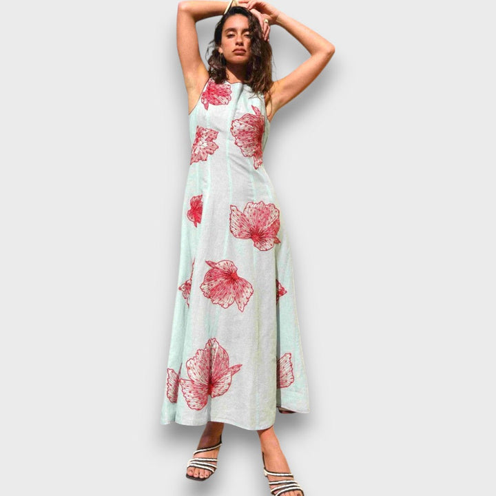 Maline – Embroidered Maxi Dress with Boho Flair