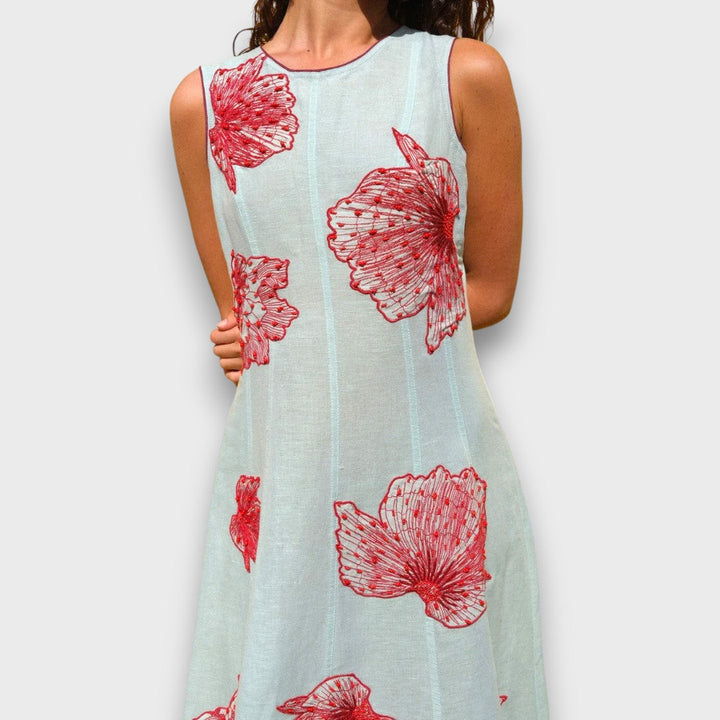 Maline – Embroidered Maxi Dress with Boho Flair