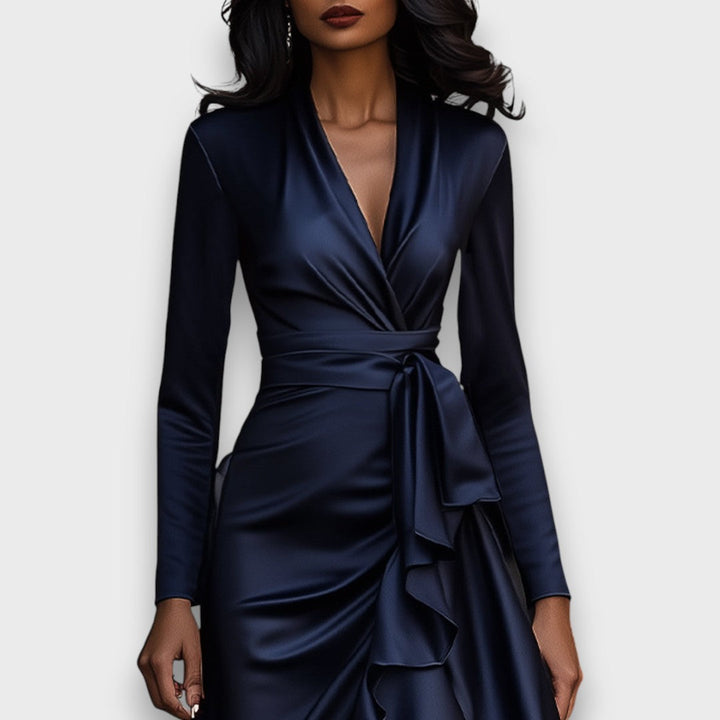 Marcelline – Draped Maxi Dress with Ruffles