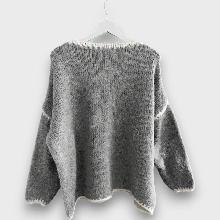 Mirellan– Cozy Contrast Knit Sweater