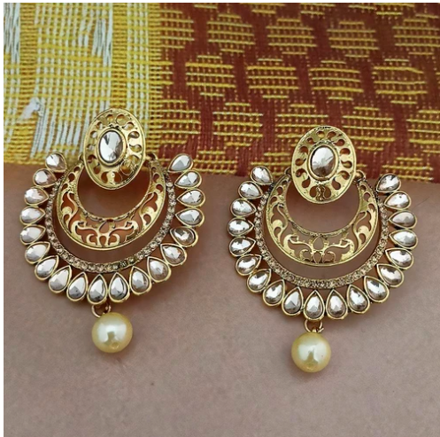 Lunarei – Curved Crystal Drop Earrings