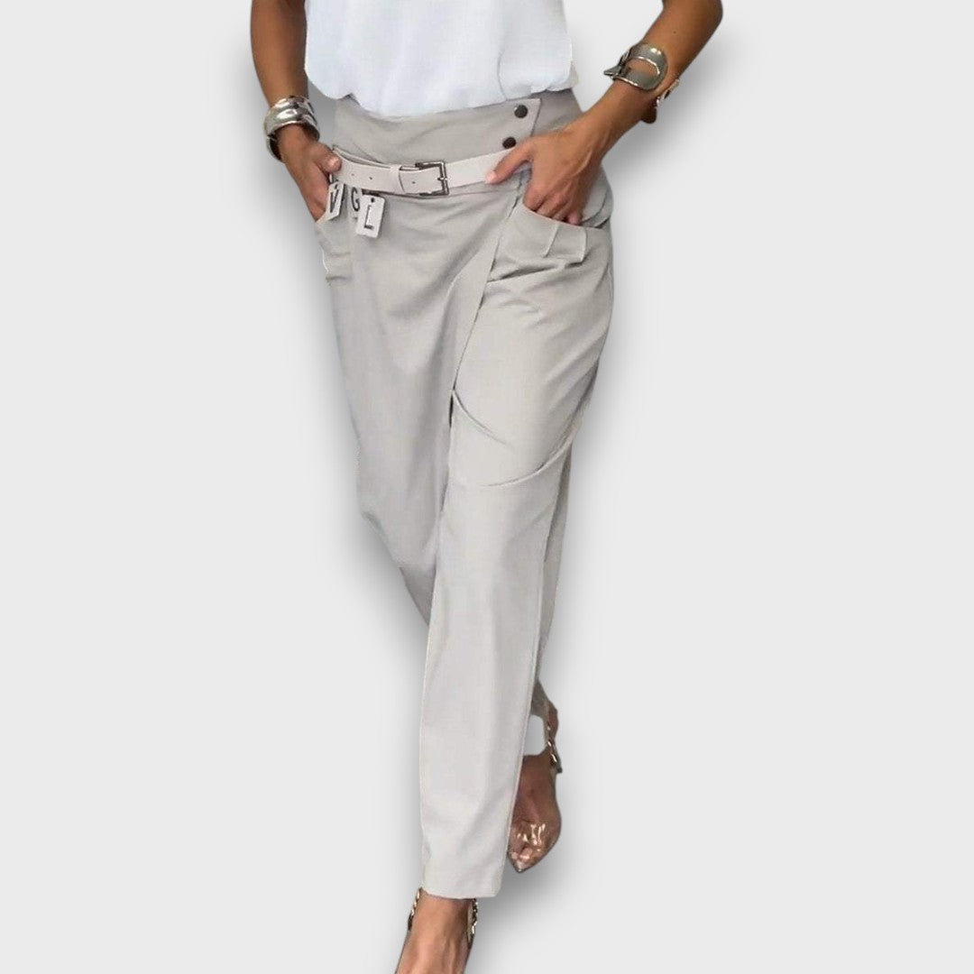 Serenna – Drape-Front Tailored Pants