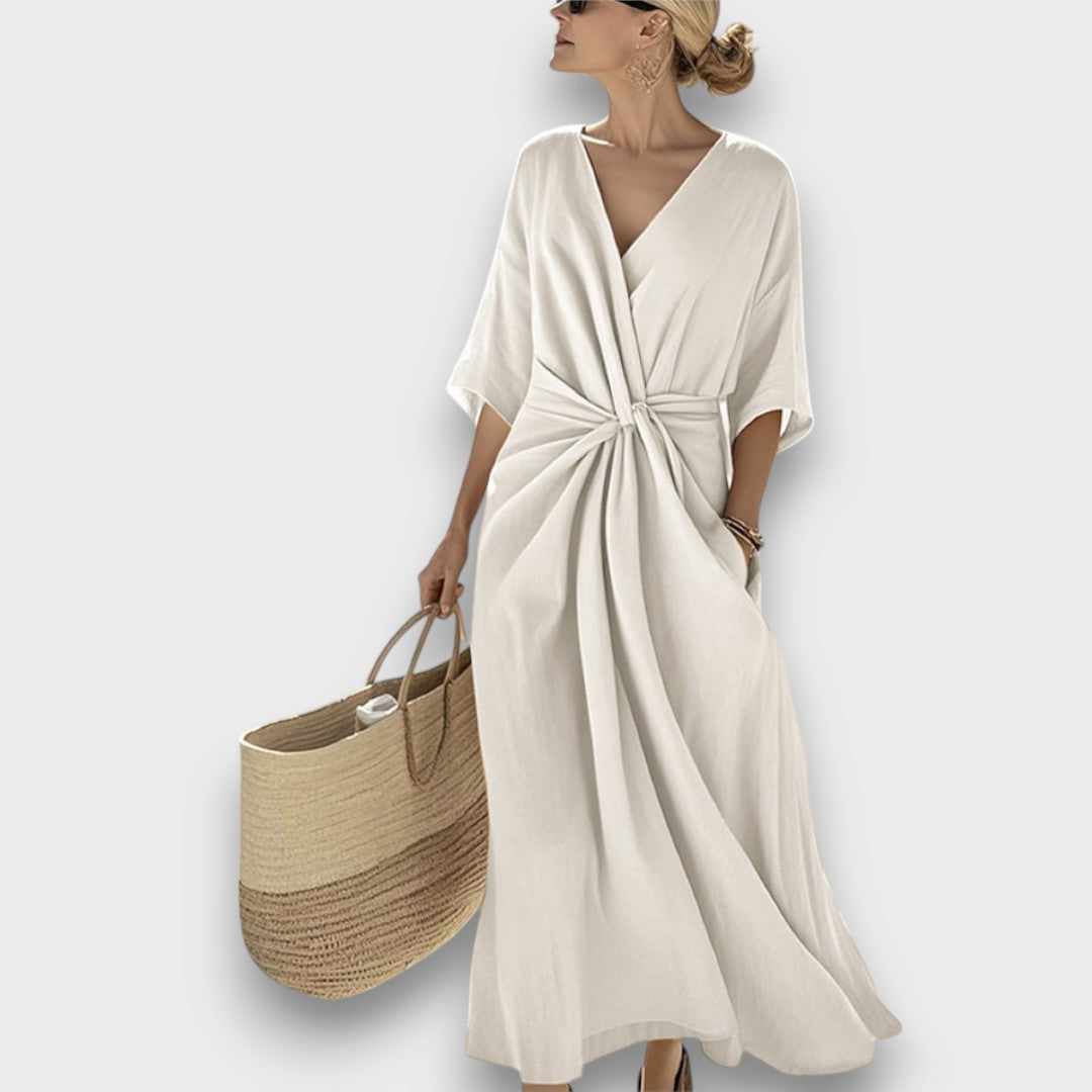 Miretta – Airy Dress with Mediterranean Knot Accent