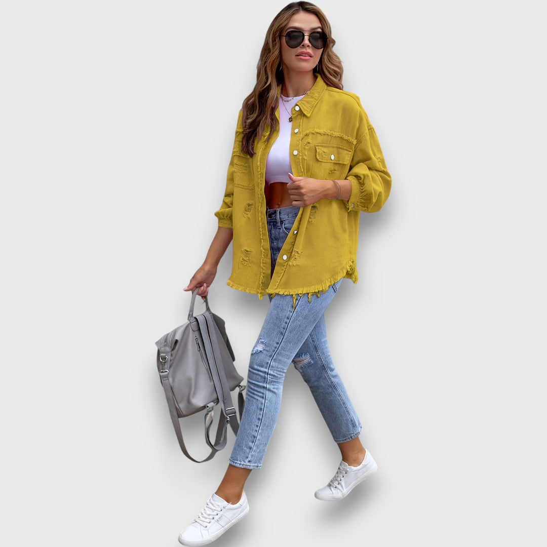 Neraya – Frayed Hem Overshirt