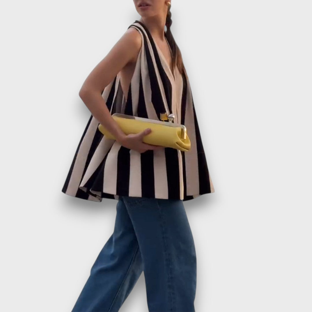 Camelia – Backless Top with Stripe Detail