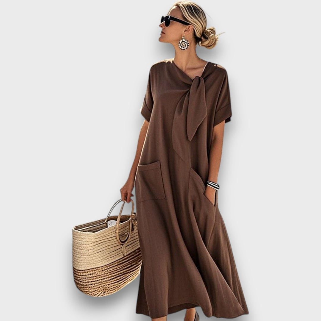 Serela – Casual Dress with Bow Detail