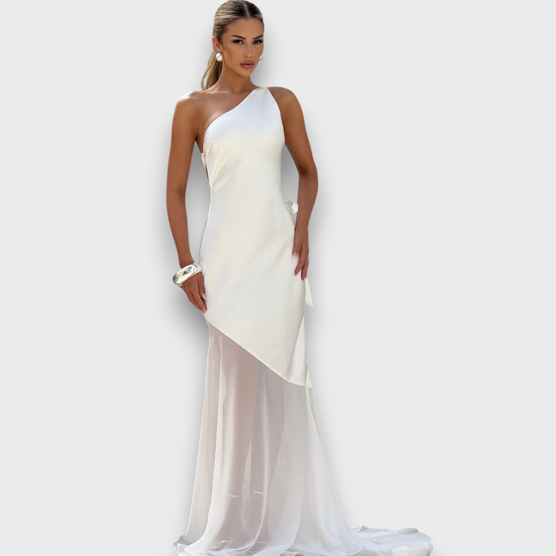 Luméa – Asymmetrical Evening Dress with Transparency