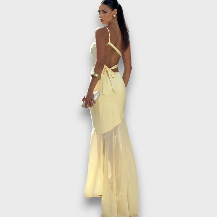 Luméa – Asymmetrical Evening Dress with Transparency