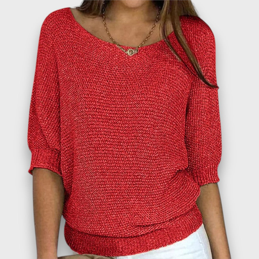 Merisa – Soft Knit Sweater with 3/4 Sleeves