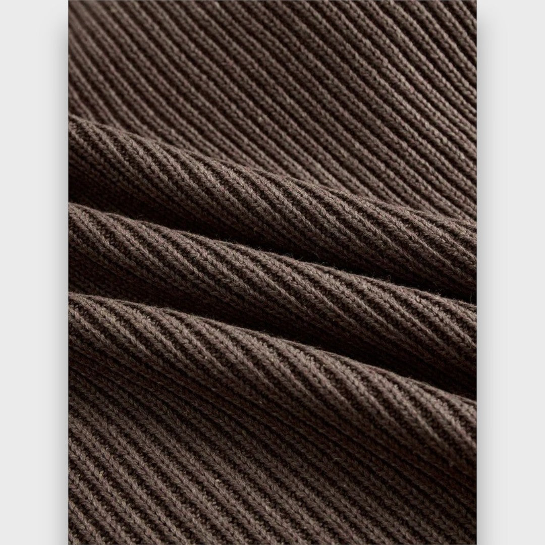 Yvona – Ruffled Knit Turtleneck Dress