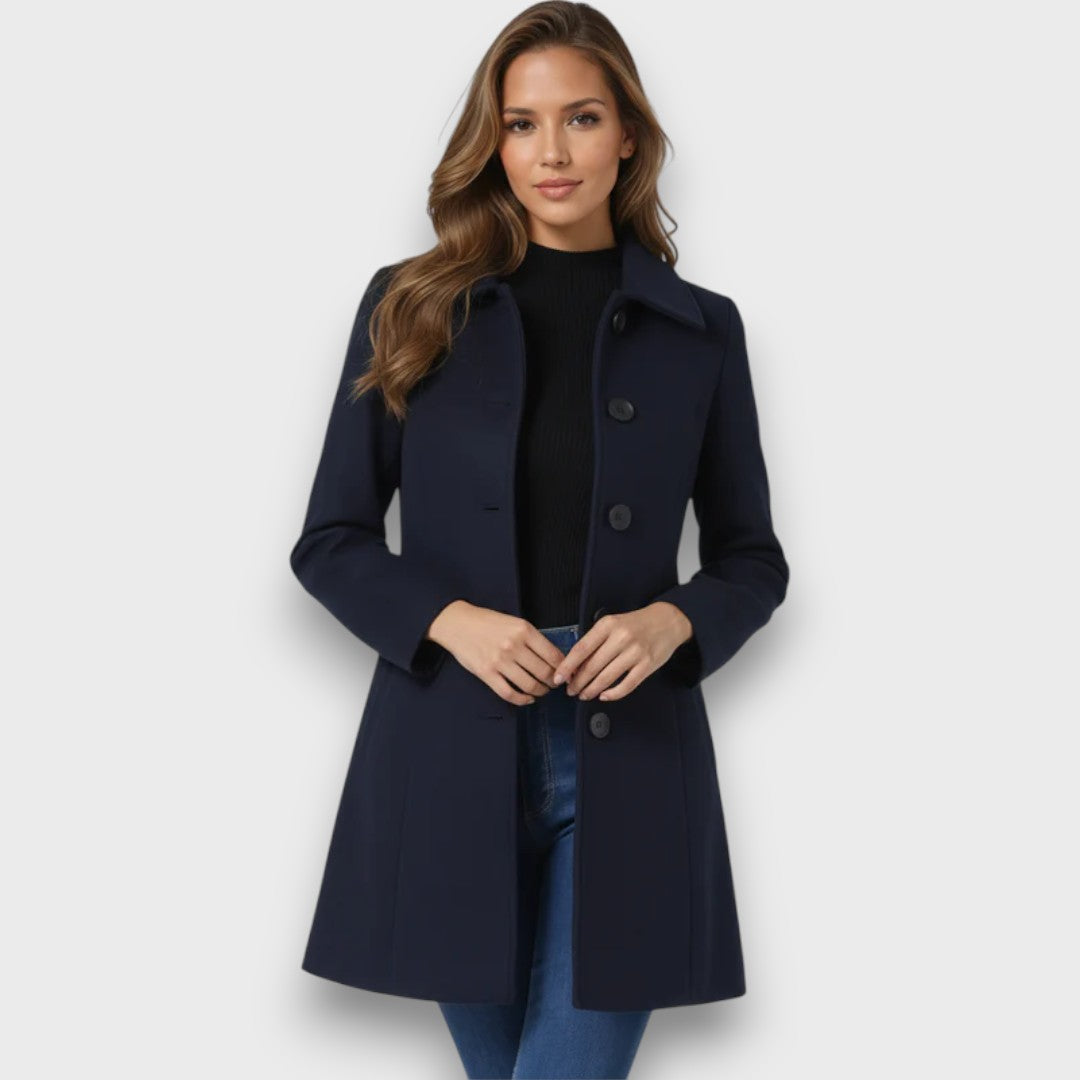 Sylvienne – Single-Breasted Winter Trench Coat