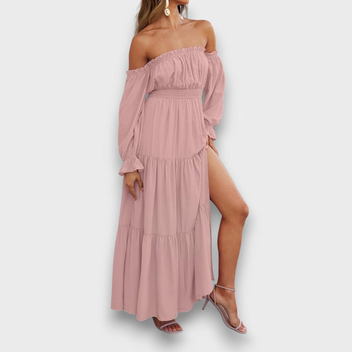 Arvenna – Off Shoulder Tiered Maxi Dress