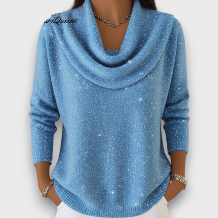 Aurelyn – Shimmer Soft-Drape Knit Sweater