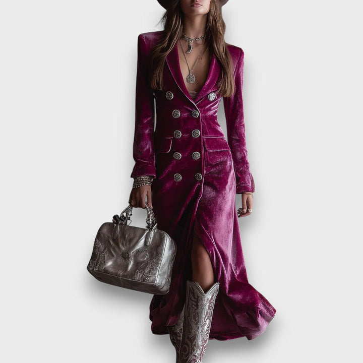 Iserelle – Velvet Maxi Blazer Dress