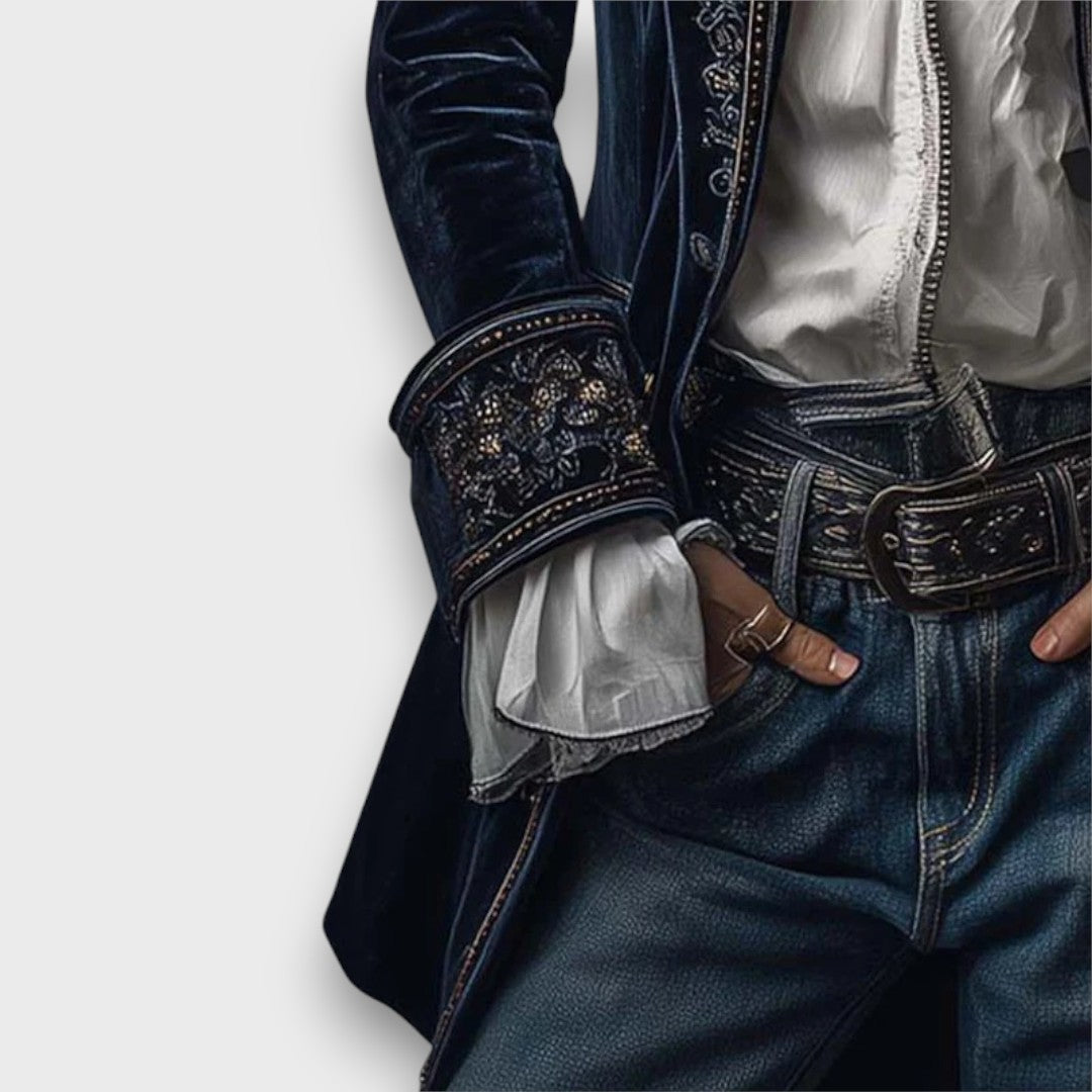 Karielle – Embroidered Velvet Tailored Jacket