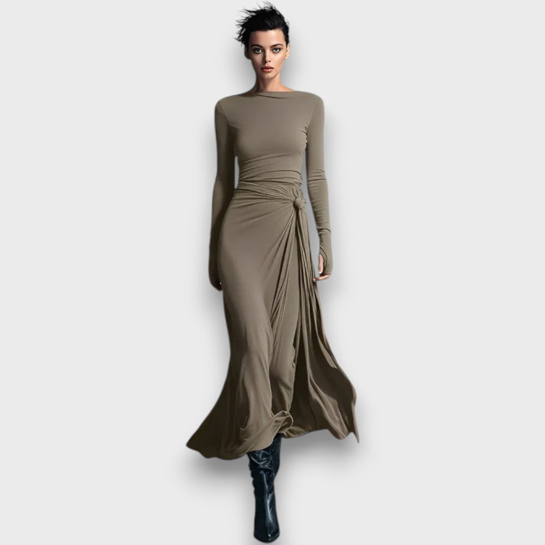 Renna – Sculpted Wrap Maxi with Modern Flow