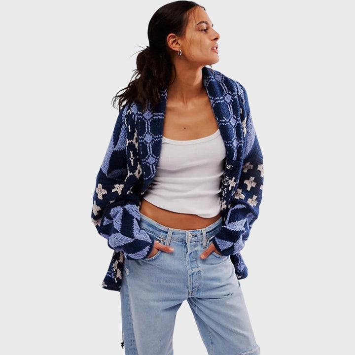 Parlina – Patterned Oversized Knit Jacket