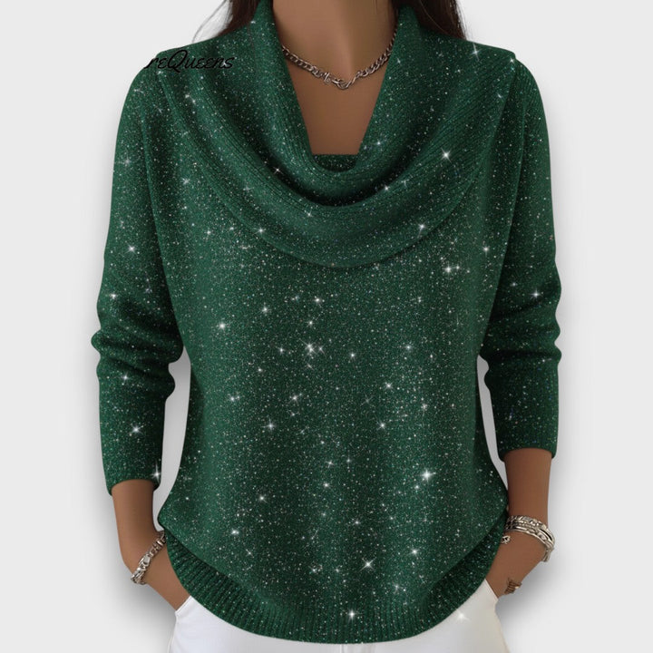 Aurelyn – Shimmer Soft-Drape Knit Sweater