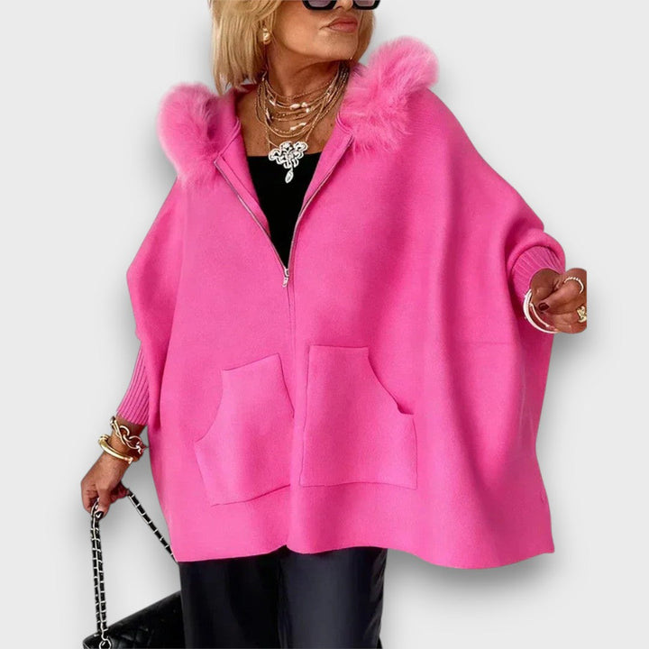 Adalle – Casual Fur-Trim Hooded Coat