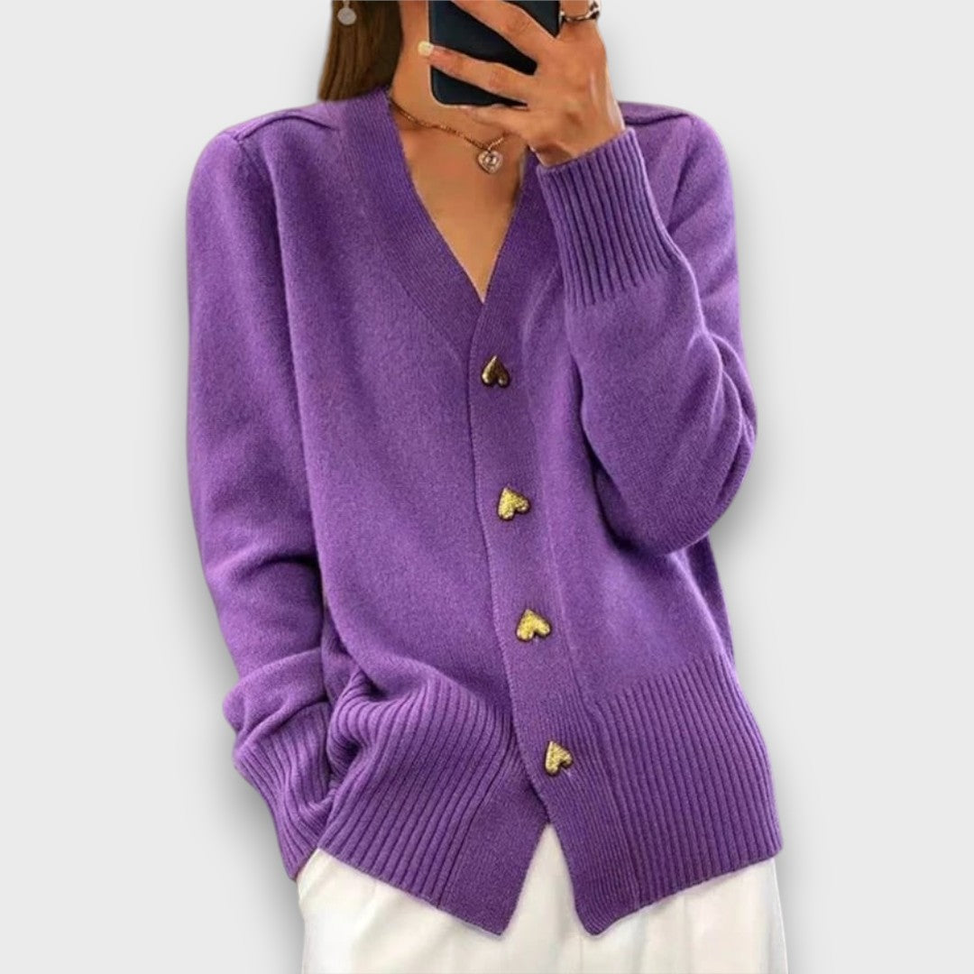Heliora – Cardigan with Heart Buttons