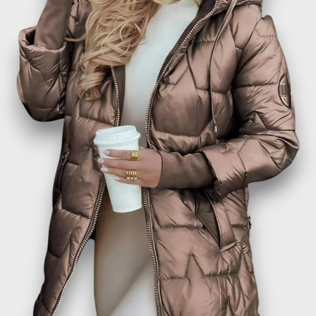 Yloria – Elegant Hooded Quilted Winter Coat