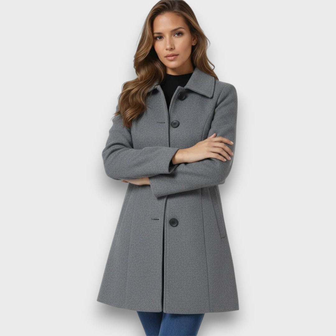 Sylvienne – Single-Breasted Winter Trench Coat