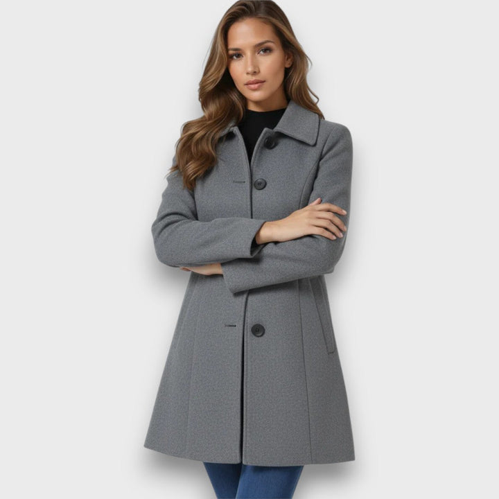 Sylvienne – Single-Breasted Winter Trench Coat