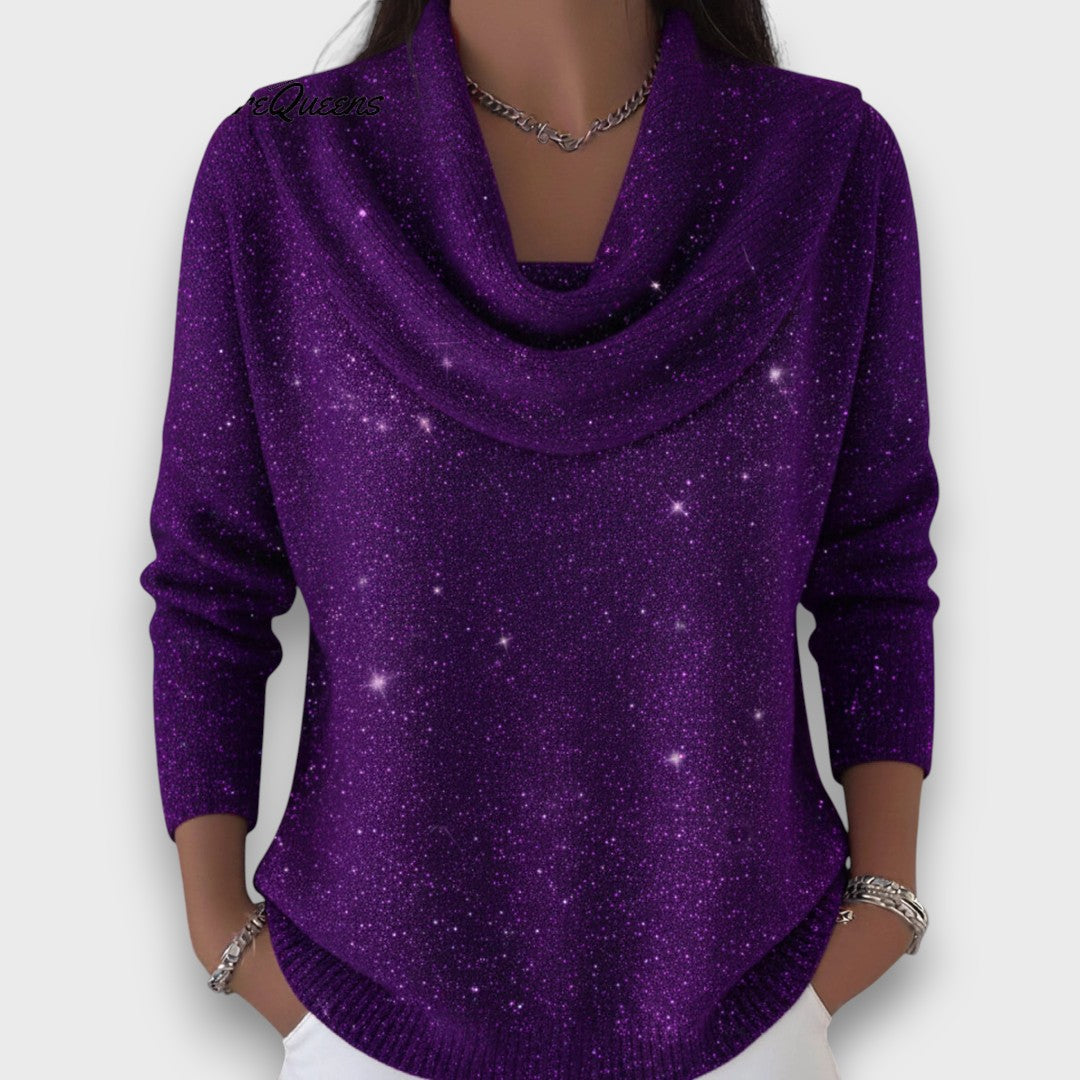 Aurelyn – Shimmer Soft-Drape Knit Sweater