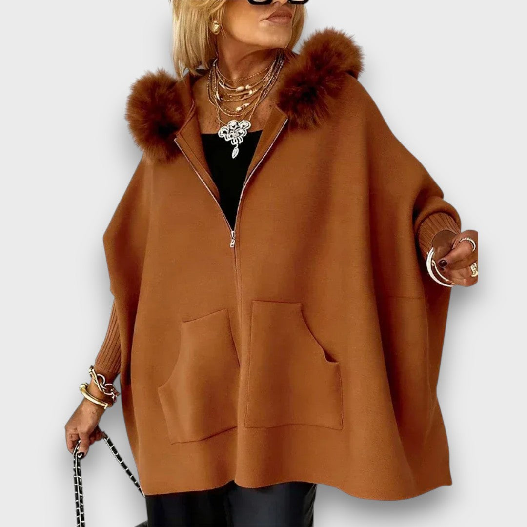 Adalle – Casual Fur-Trim Hooded Coat