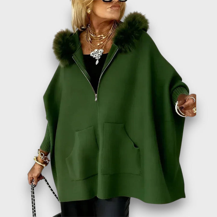 Adalle – Casual Fur-Trim Hooded Coat