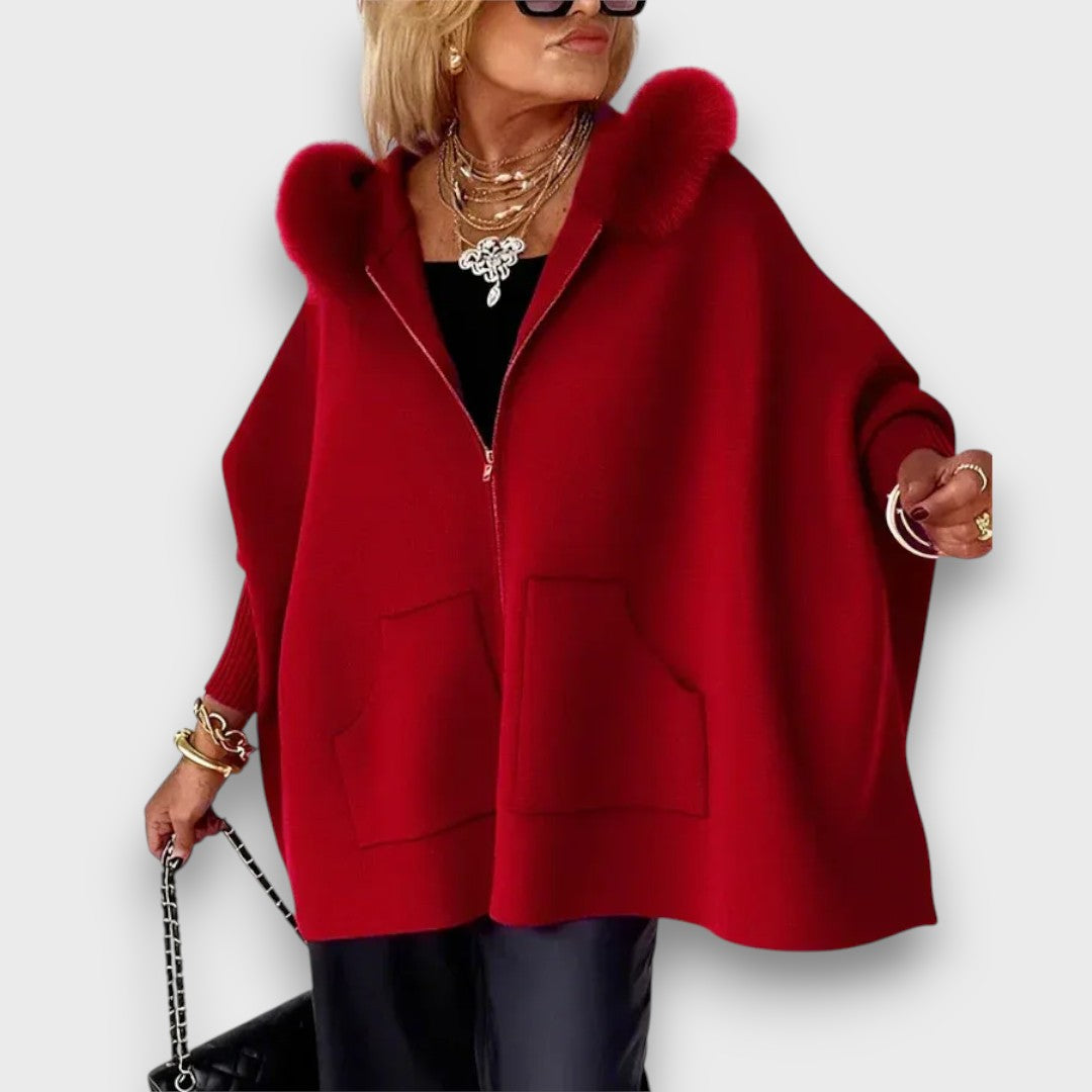 Adalle – Casual Fur-Trim Hooded Coat