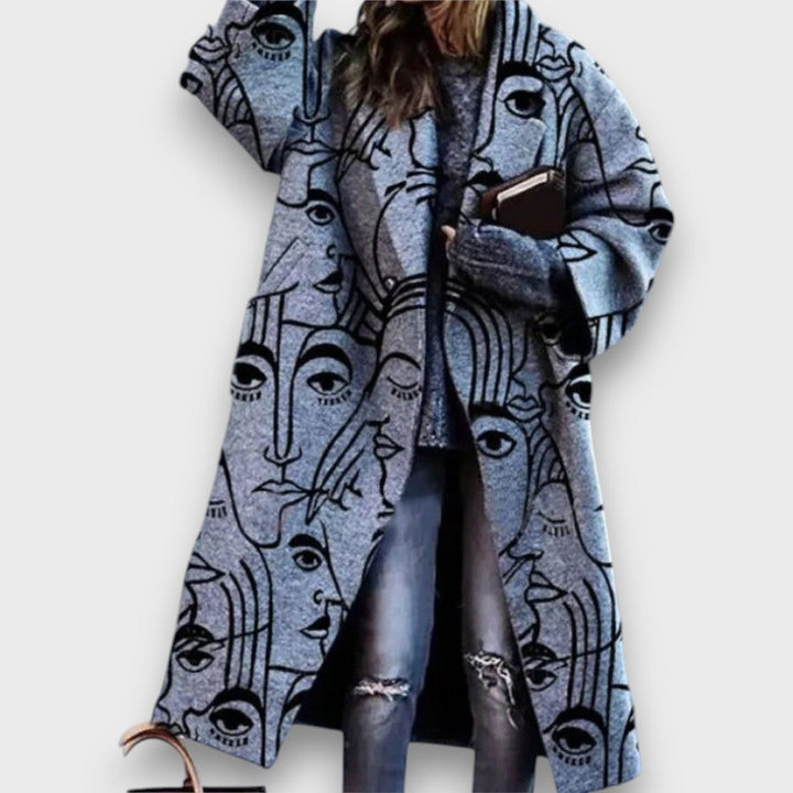 Fioren – Long Coat in Oversized Style
