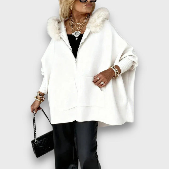 Adalle – Casual Fur-Trim Hooded Coat