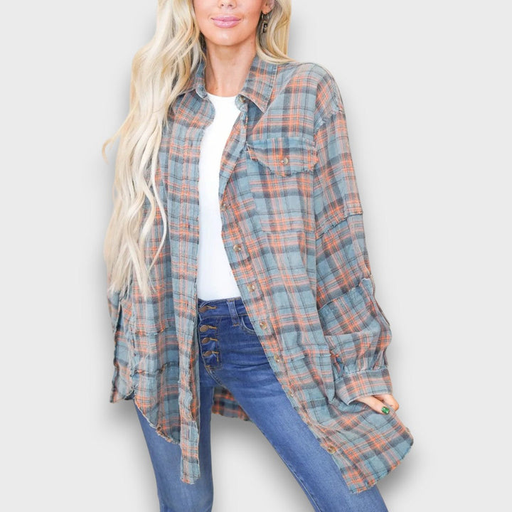 Rowan – Oversized Plaid Flannel Shirt