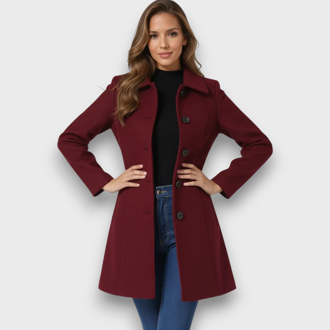 Sylvienne – Single-Breasted Winter Trench Coat