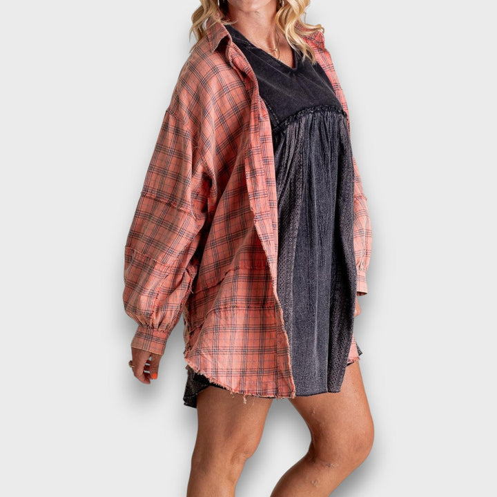 Rowan – Oversized Plaid Flannel Shirt