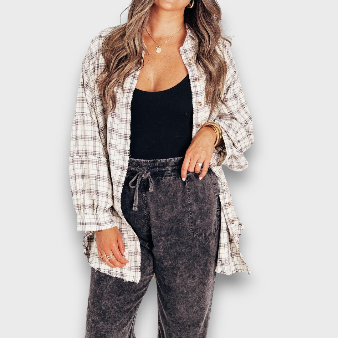 Rowan – Oversized Plaid Flannel Shirt
