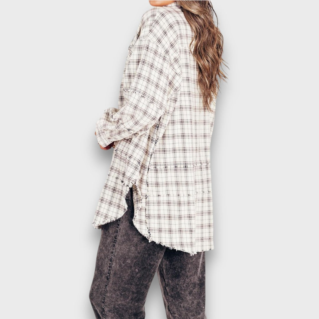 Rowan – Oversized Plaid Flannel Shirt