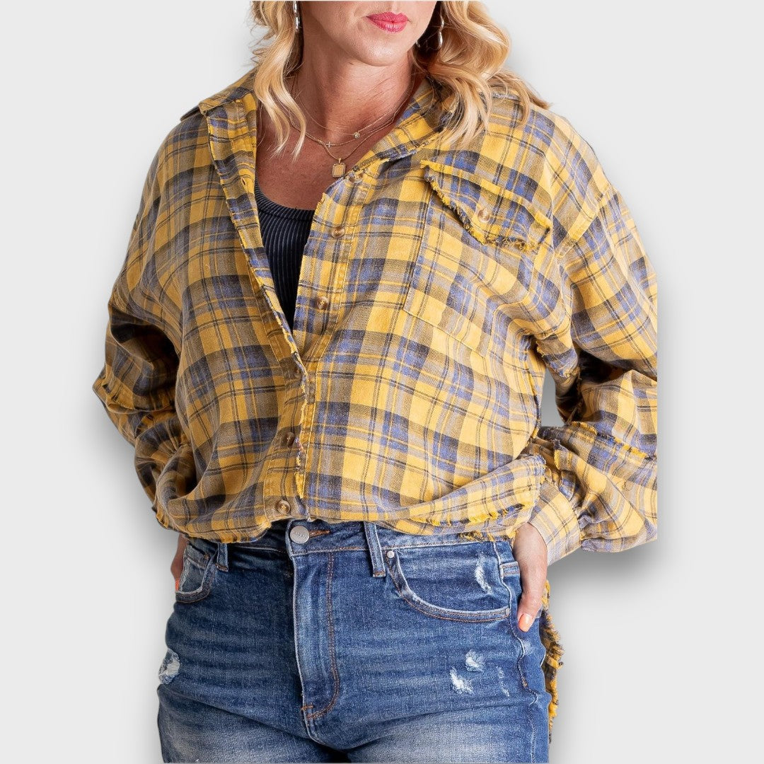 Rowan – Oversized Plaid Flannel Shirt