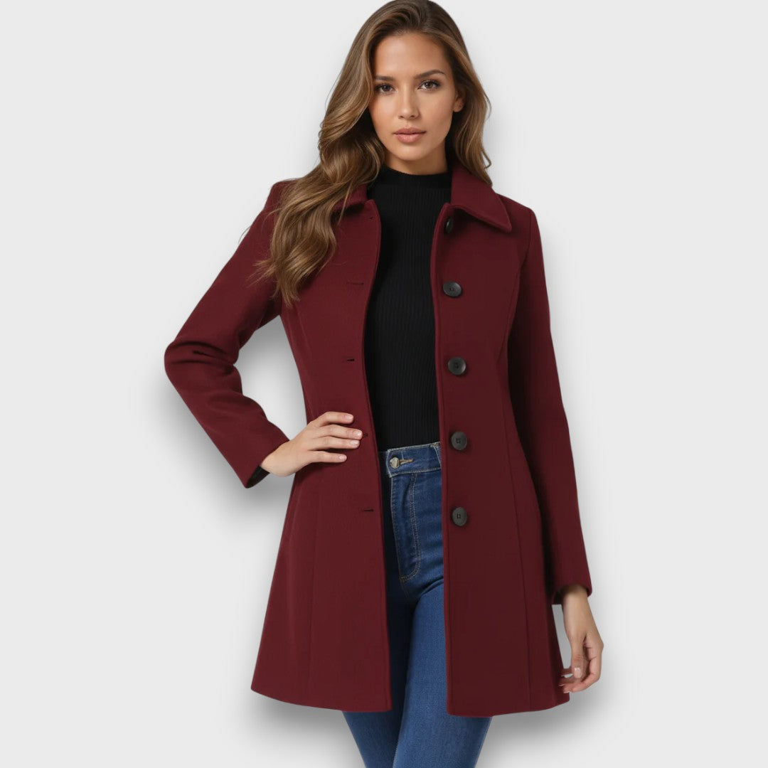 Sylvienne – Single-Breasted Winter Trench Coat
