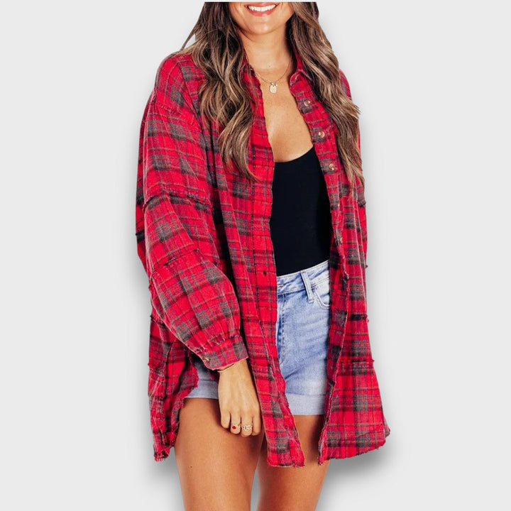 Rowan – Oversized Plaid Flannel Shirt
