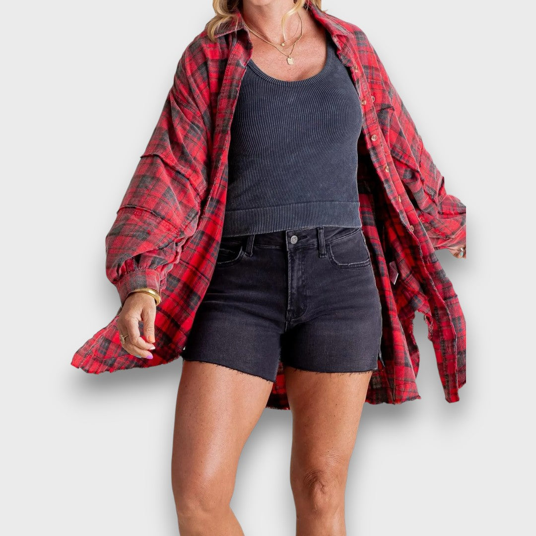 Rowan – Oversized Plaid Flannel Shirt