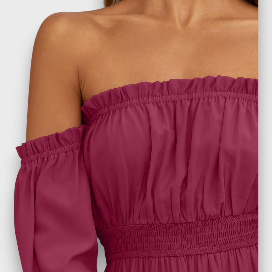 Arvenna – Off Shoulder Tiered Maxi Dress