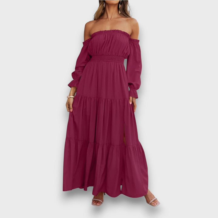 Arvenna – Off Shoulder Tiered Maxi Dress