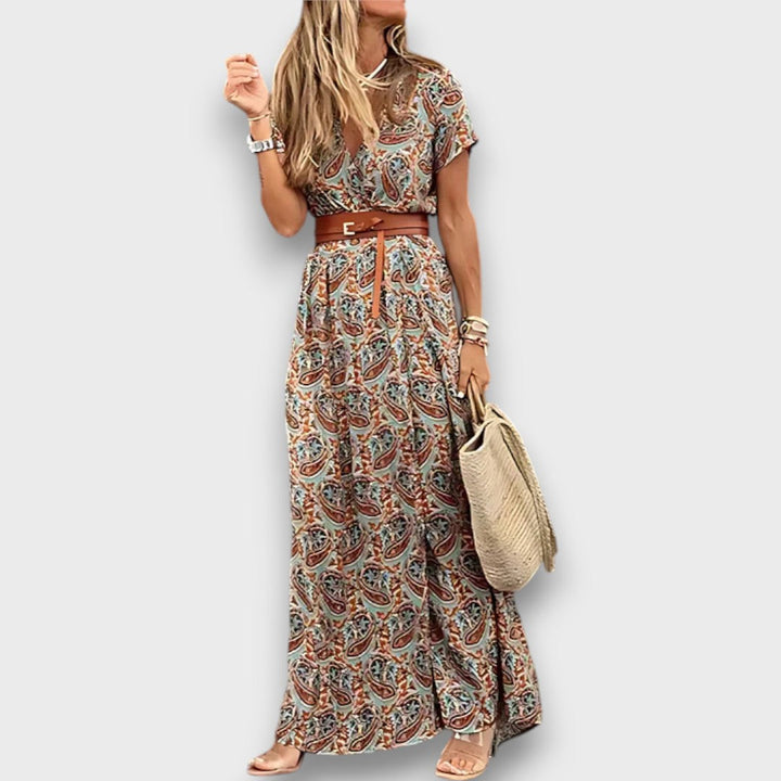 Elanette – Maxi Dress with Paisley Charm