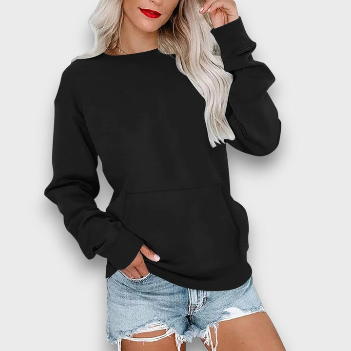 Miselle – Oversized Crewneck Pocket Sweatshirt