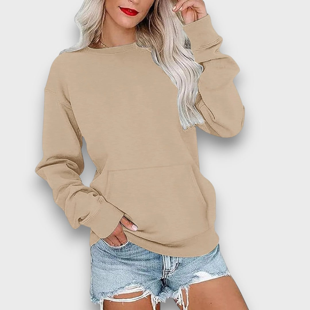 Miselle – Oversized Crewneck Pocket Sweatshirt