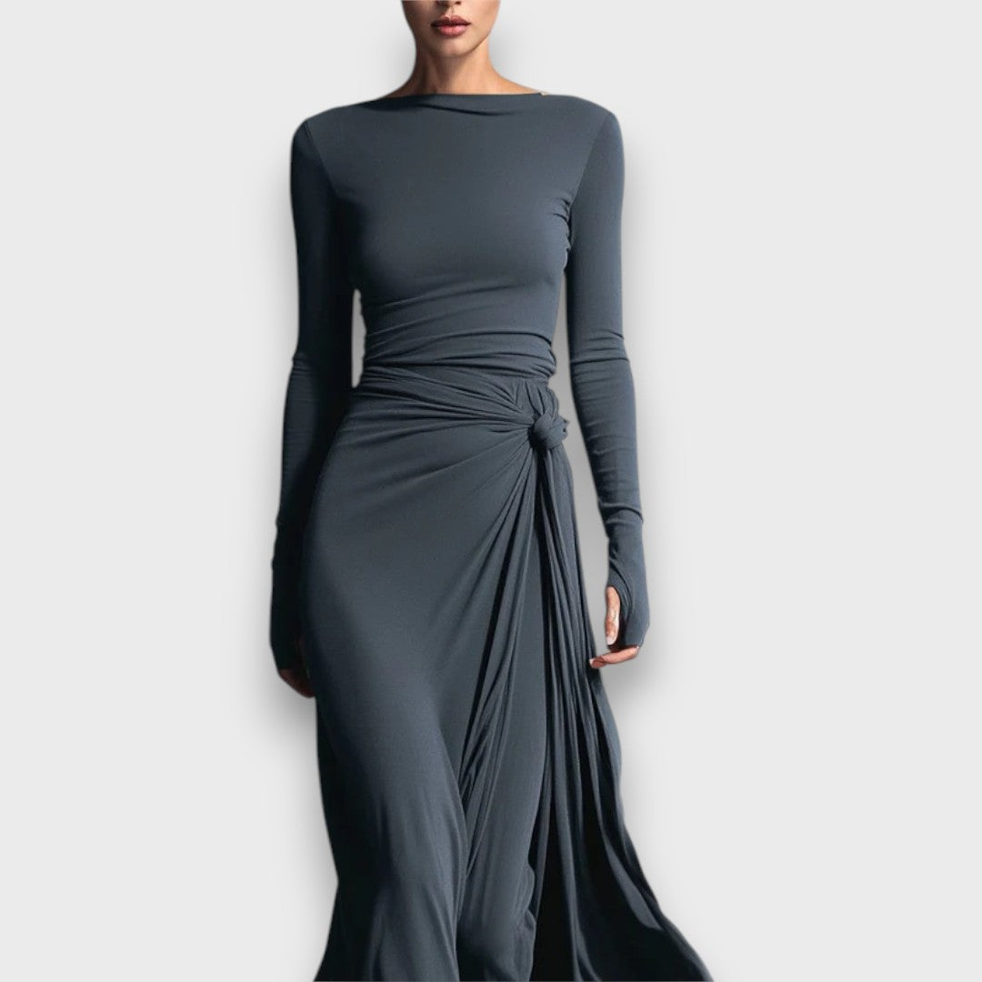 Renna – Sculpted Wrap Maxi with Modern Flow