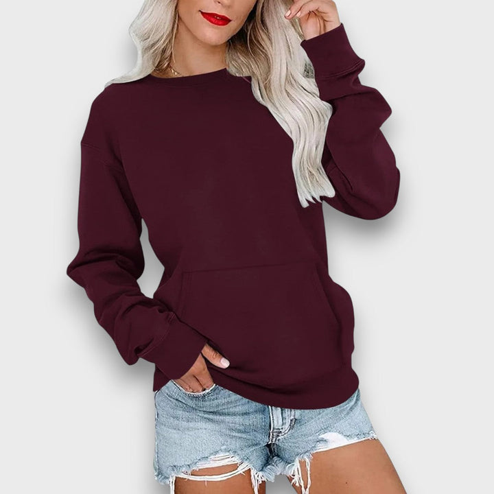 Miselle – Oversized Crewneck Pocket Sweatshirt