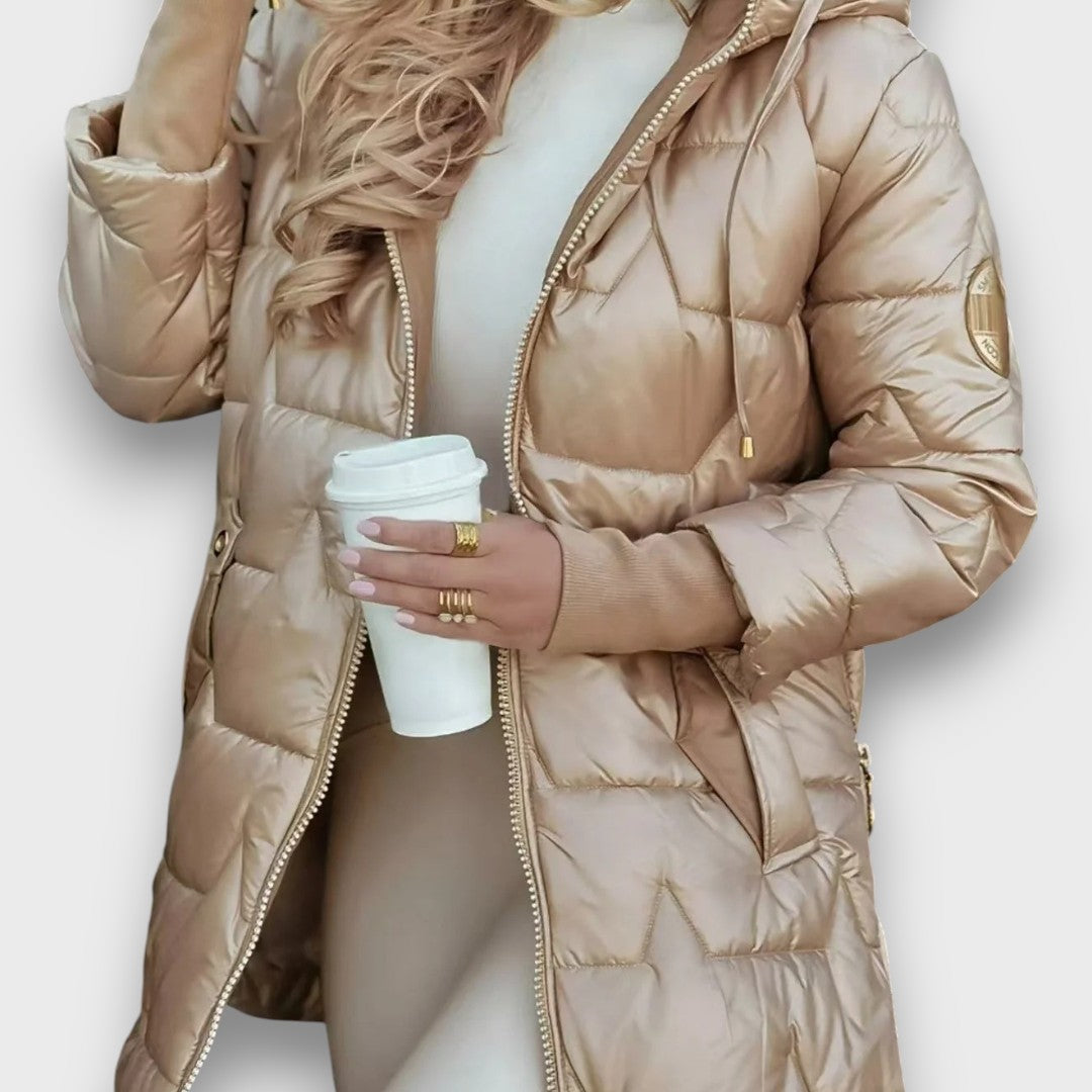 Yloria – Elegant Hooded Quilted Winter Coat